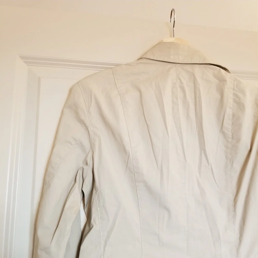 J. Crew Tan Ecru Mid-Length Button Up Blazer Sz 4
